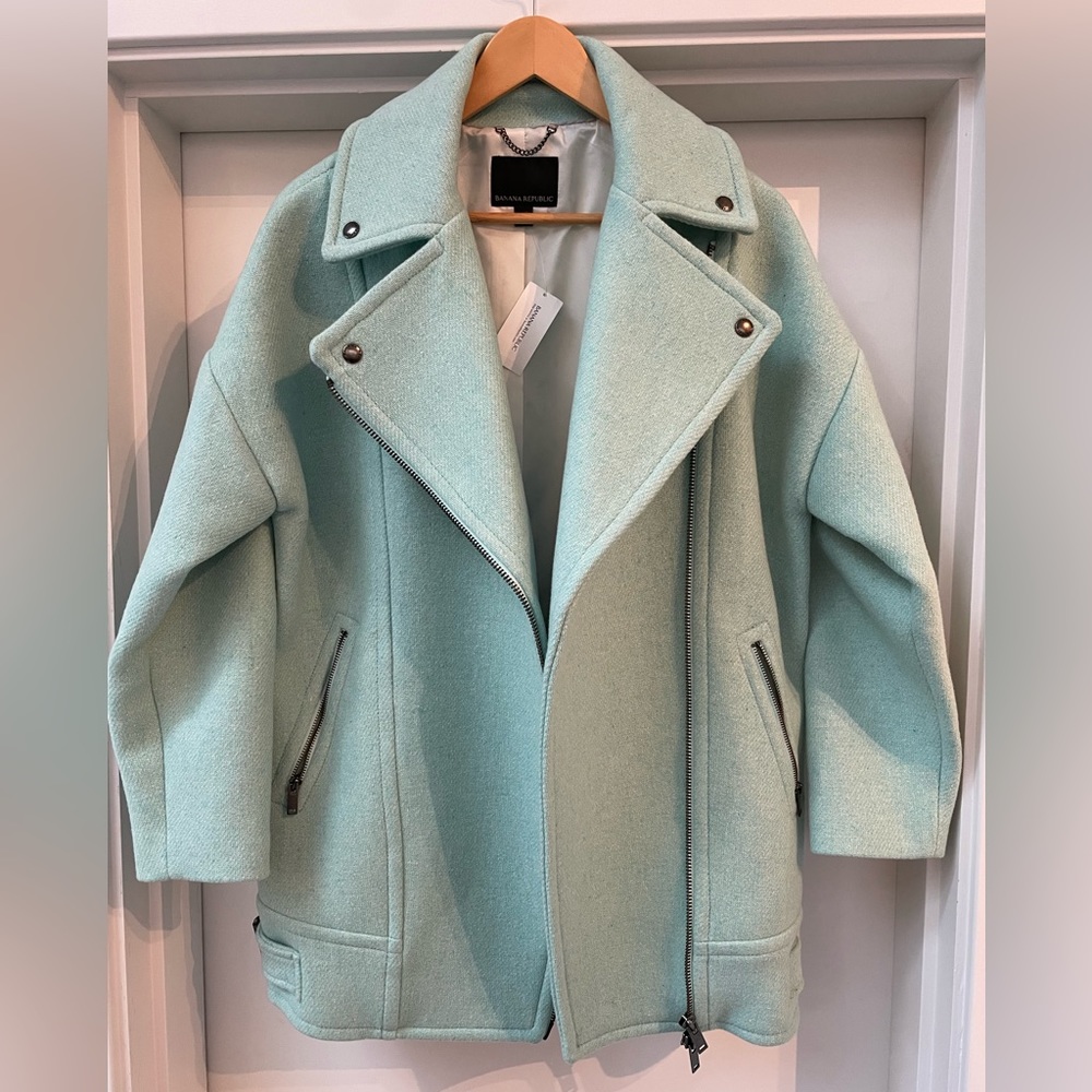New Banana Republic Wool Blend Moto Jacket Womens